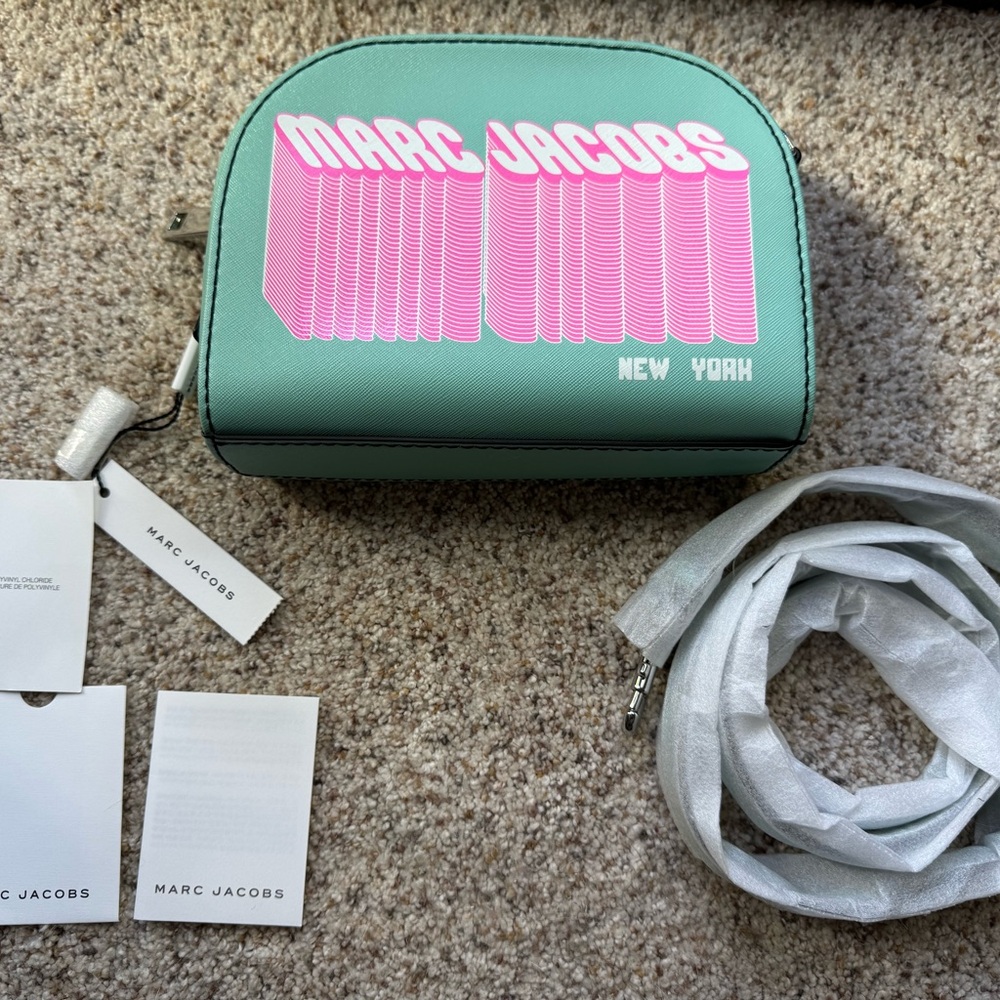 Marc Jacobs Mint and Pink Logo Bag
